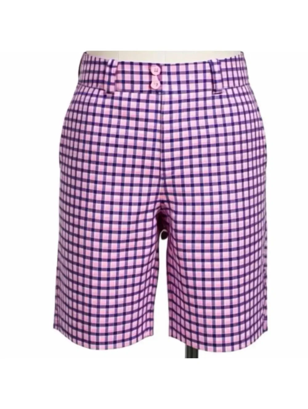 Nike Golf Pink and Purple Fit Dry Checkered Shorts Size 8